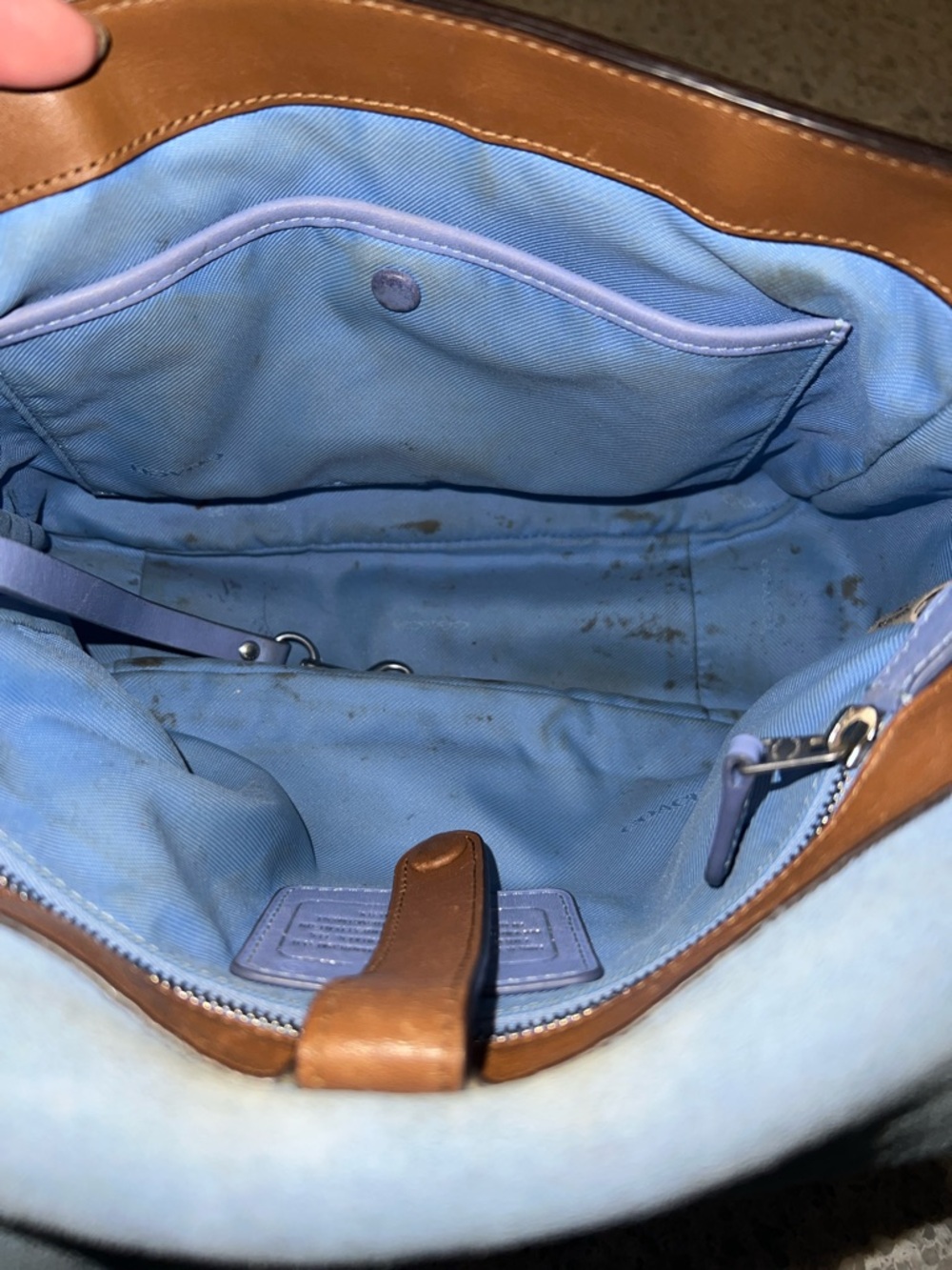 Coach Brown Leather Rivets Dakotah Crossbody Bag AS IS - Picture 11 of 14